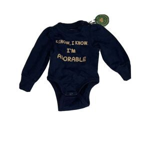 I Know, I know I m adorable Baby Long Sleeve Navy One Piece Bodysuit For Babies